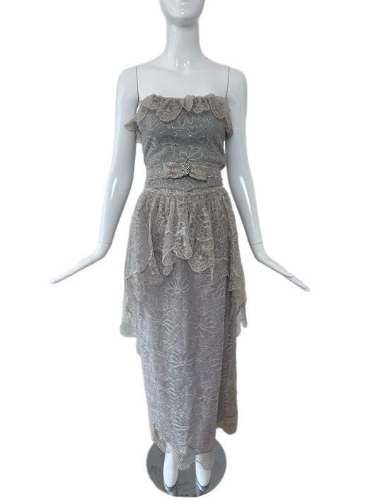 GIORGIO SANT'ANGELO 1983 Vintage Runway 4 Piece Lace Ensemble