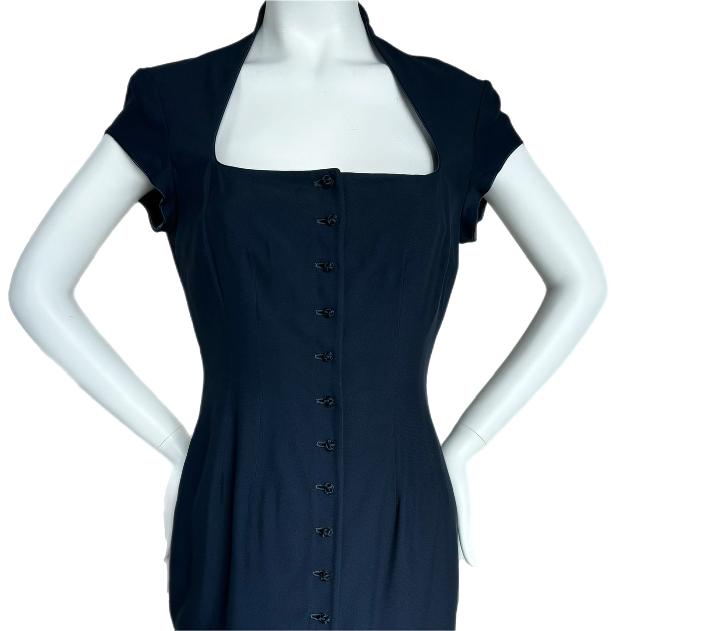 RICHARD TYLER Vintage Navy Long Dress w. Slits