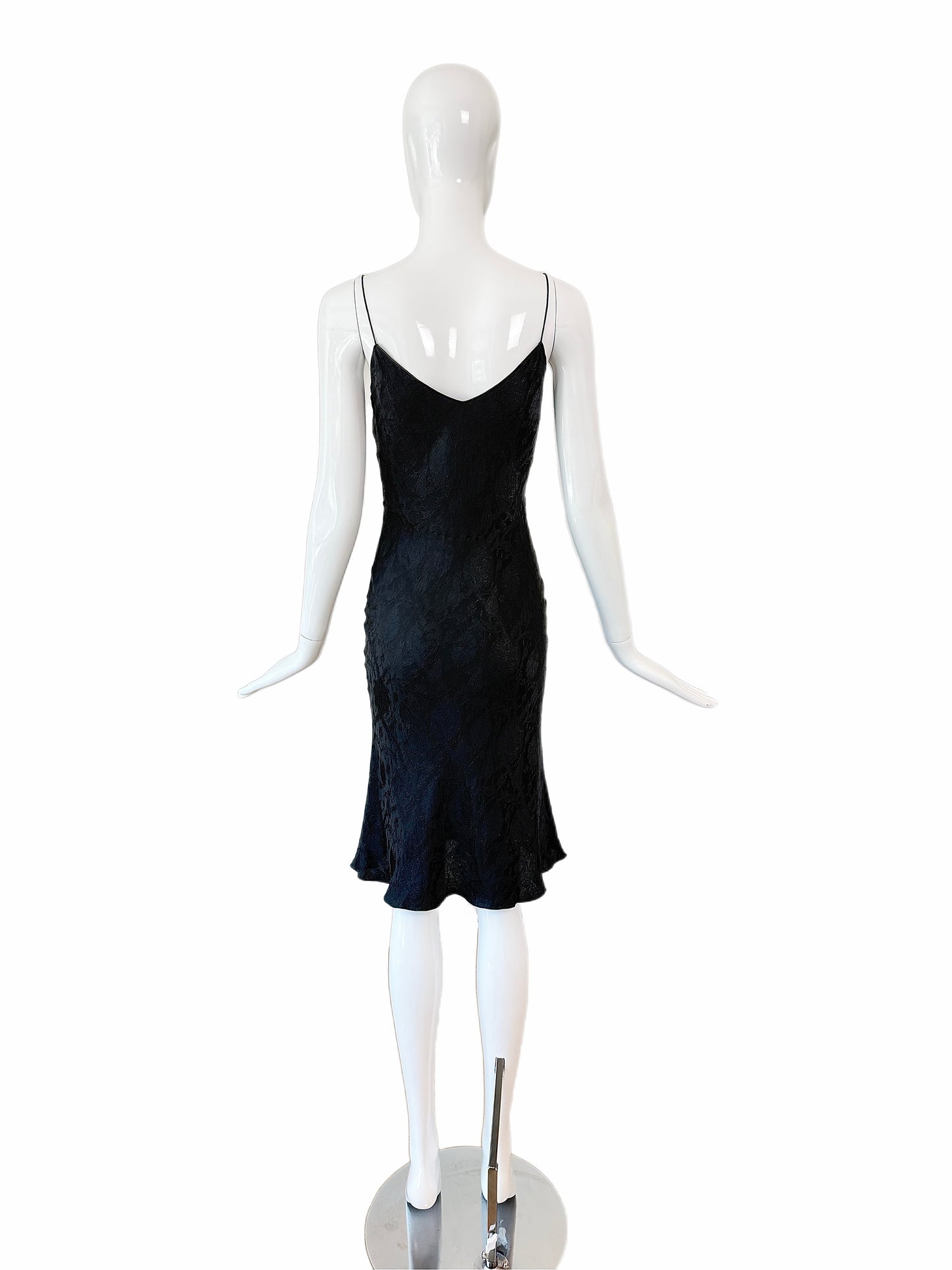 JOHN GALLIANO 1999 Vintage Silk Floral Brocade Little Black Dress