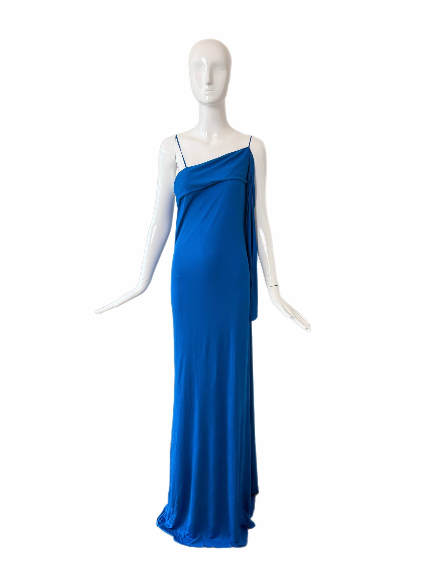 JOHN GALLIANO 2009 Vintage Royal Blue Gown w. Attached Sash