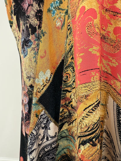 ROBERTO CAVALLI 2002 Vintage Silk Patchwork Evening Gown