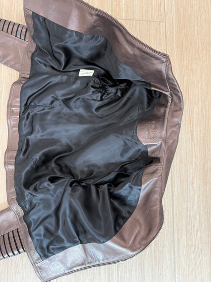 JITROIS Vintage Bronze Brown Leather Massai Jacket