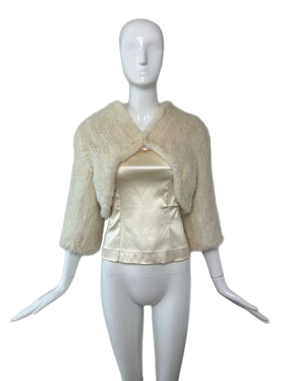 VINTAGE Ivory Beaver/Mink Fur Bolero (USA Purchase Only)
