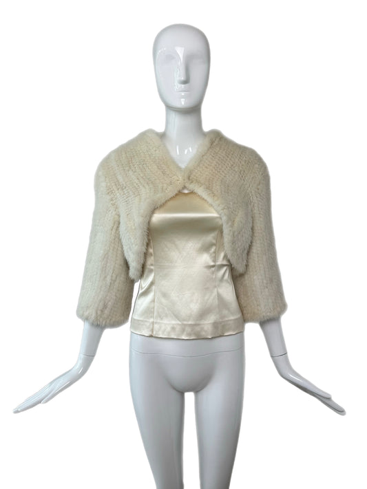 VINTAGE Ivory Beaver/Mink Fur Bolero (USA Purchase Only)