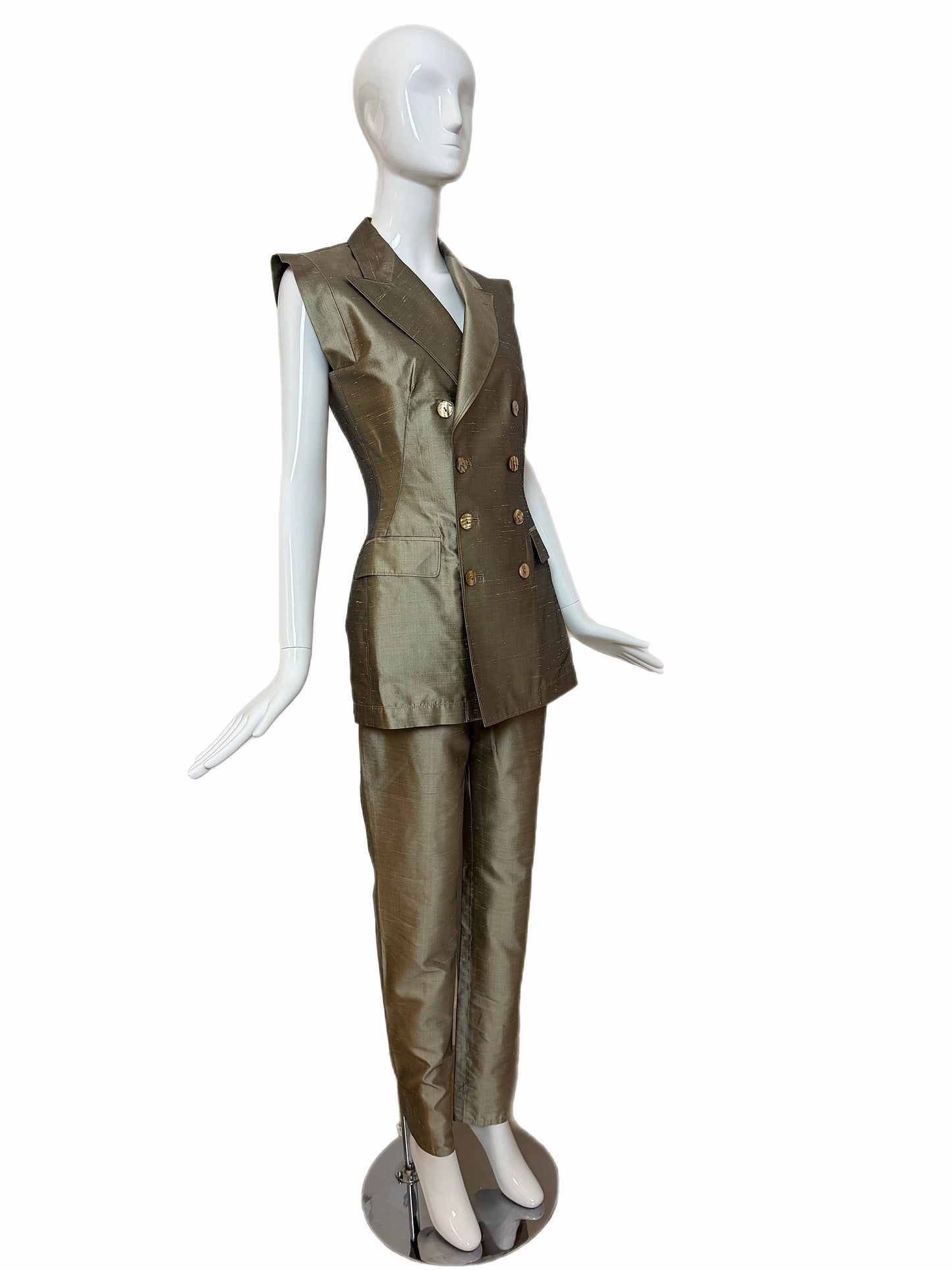 JEAN PAUL GAULTIER 90's Vintage Silk Double Breasted Pantsuit