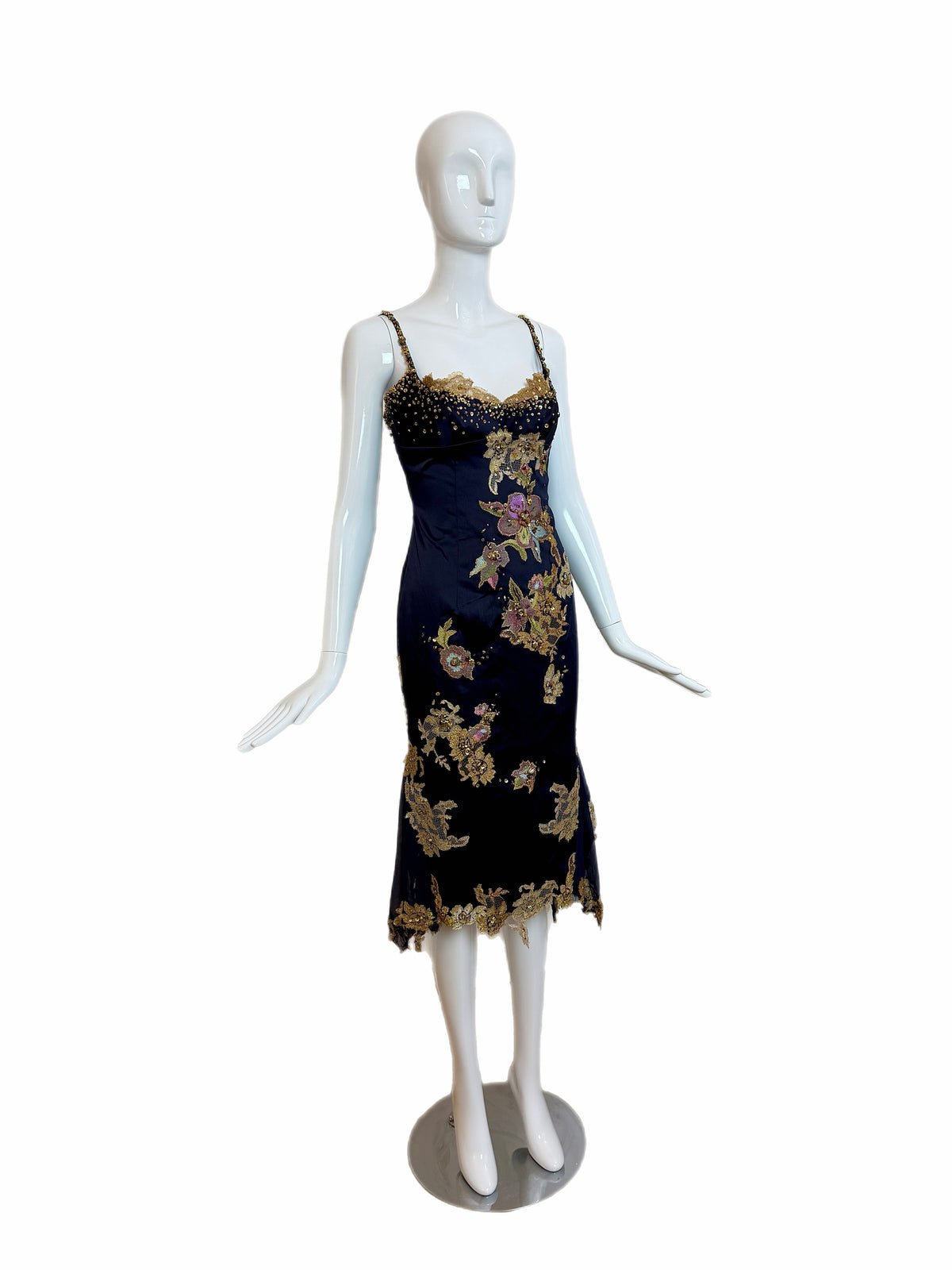 Julian Joyce by Mandalay Vintage Y2K Deep Eggplant Lace Embellished Cocktail Dress
