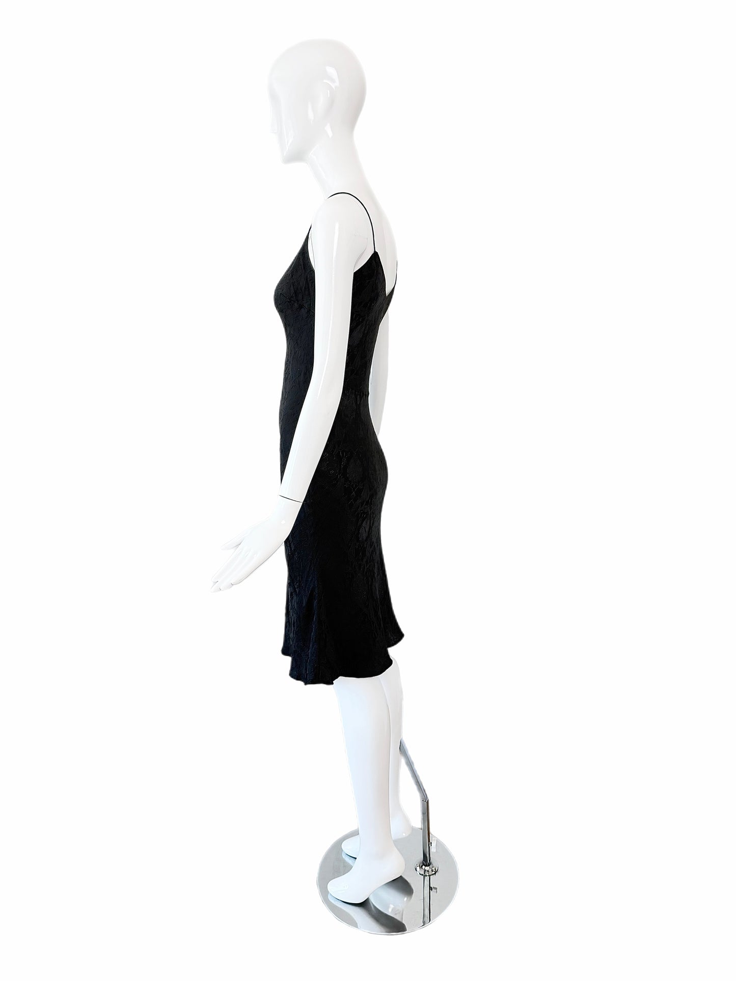 JOHN GALLIANO 1999 Vintage Silk Floral Brocade Little Black Dress