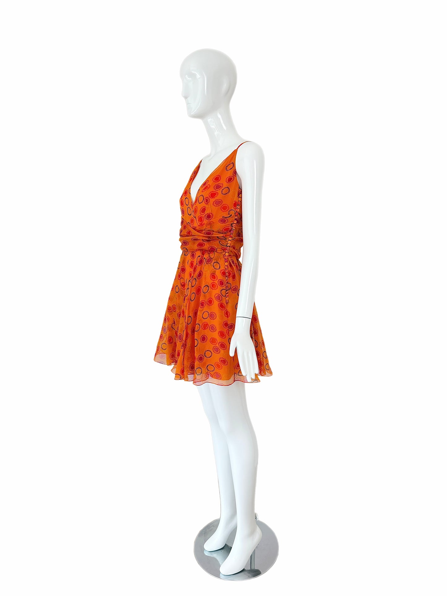 DIOR by JOHN GALLIANO 2009 Vintage Runway Silk Orange Mini Dress