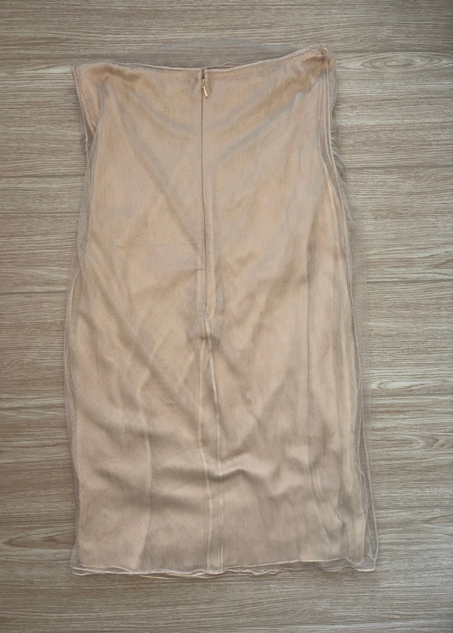 DONNA KARAN Vintage Sand Embellished Dress