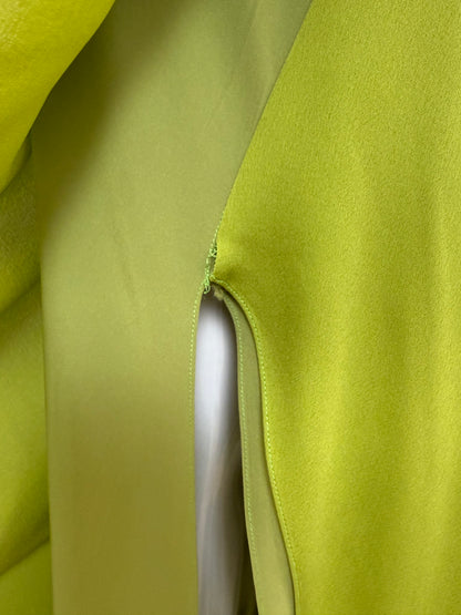 DANES Vintage Green Asymmetrical Backless Evening Gown