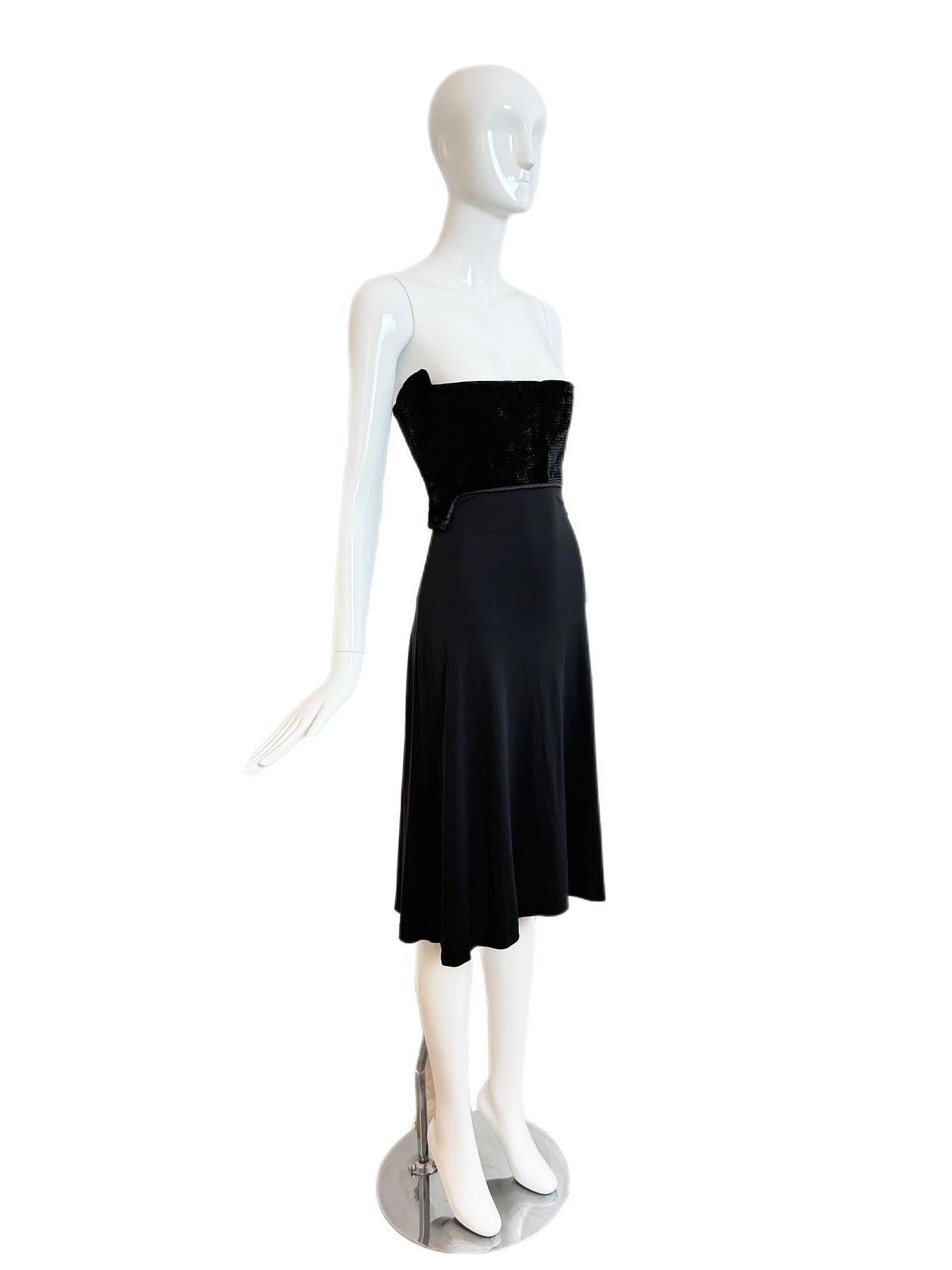 HERVE LEGER 90's Vintage Strapless Chenille Top Cocktail Dress