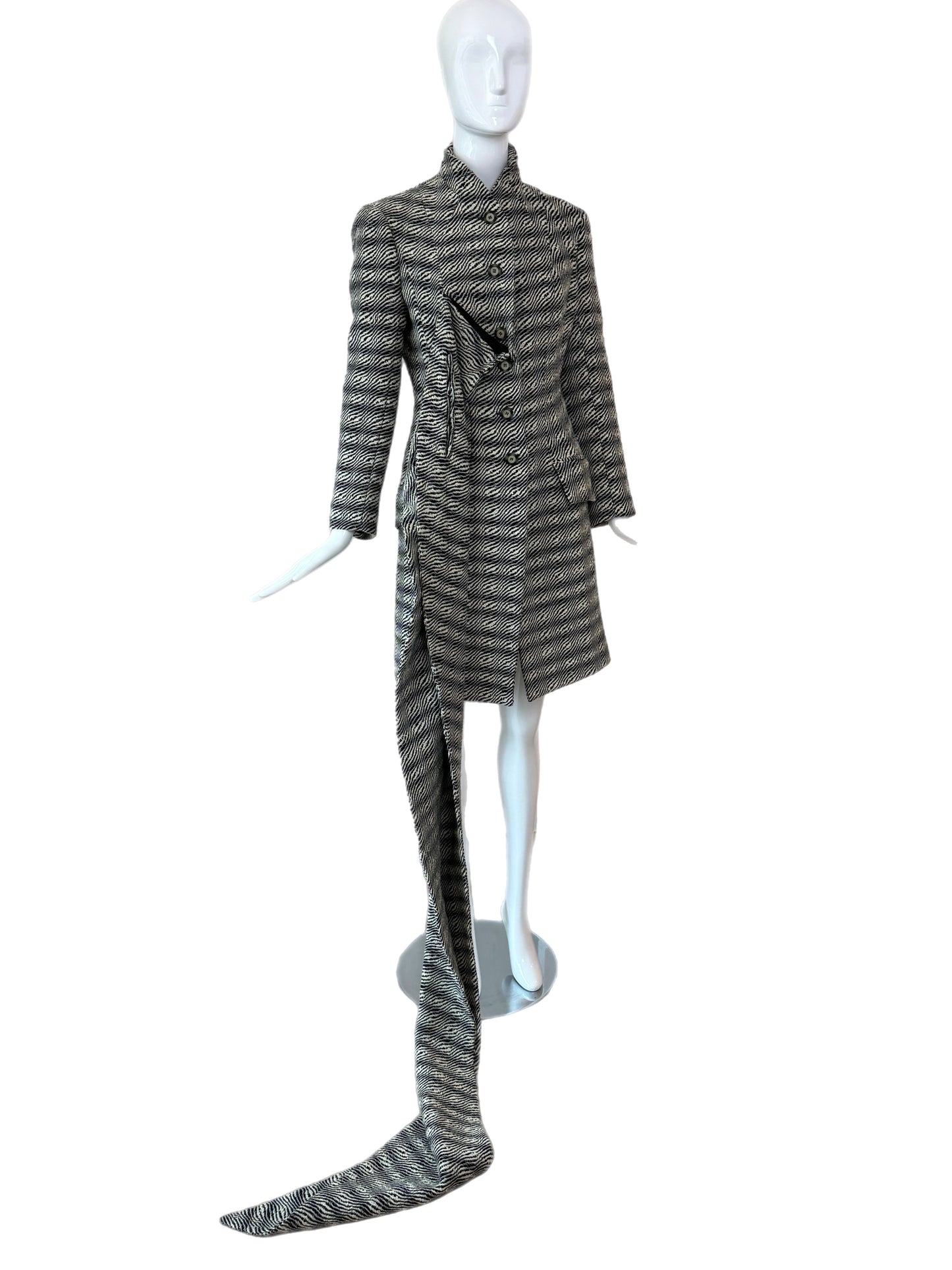 JOHN GALLIANO 1999 Vintage Wool Coat w. Oversized Scarf