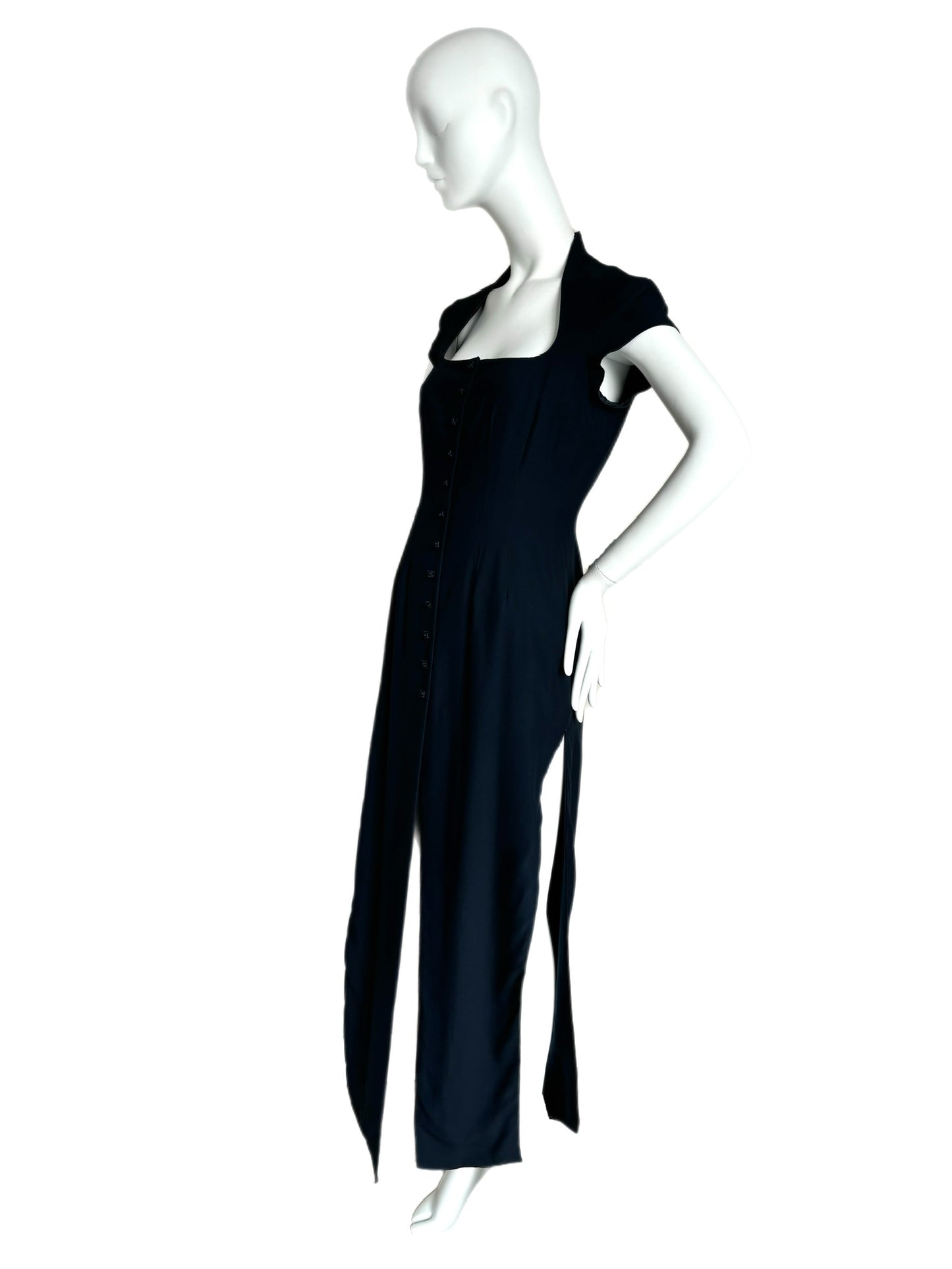 RICHARD TYLER Vintage Navy Long Dress w. Slits