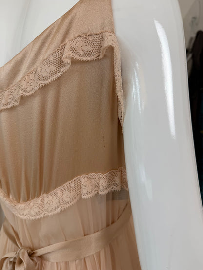 PHILOSOPHY DI ALBERTA FERRETTI 2011 Vintage Silk Peach Ruffle Slip Gown