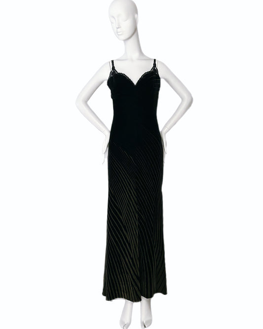 vintage runway Valentino boutique 1998 evening gown maxi dress