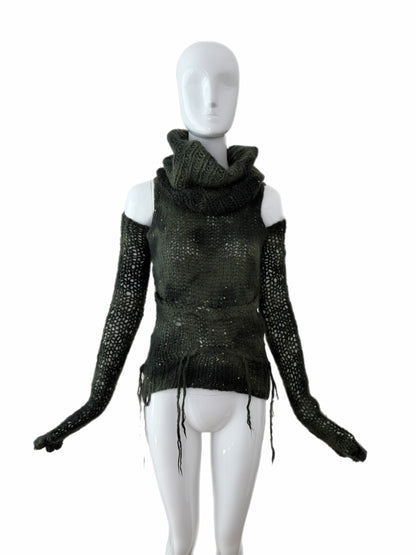 JUNYA WANTANABE COMME DES GARCONS 2006 Vintage Runway Style Grunge 3 Piece Sweater