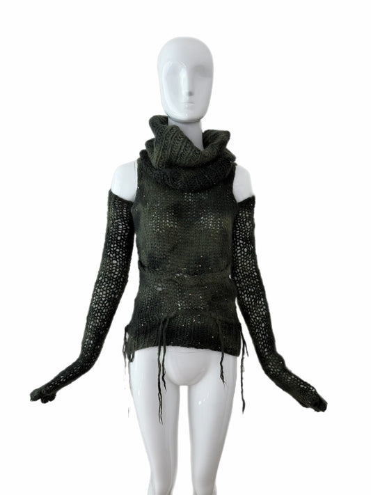 Junya Wantanabe Comme Des Garcons 2006 Vintage Runway Style Grunge 3 Piece Sweater