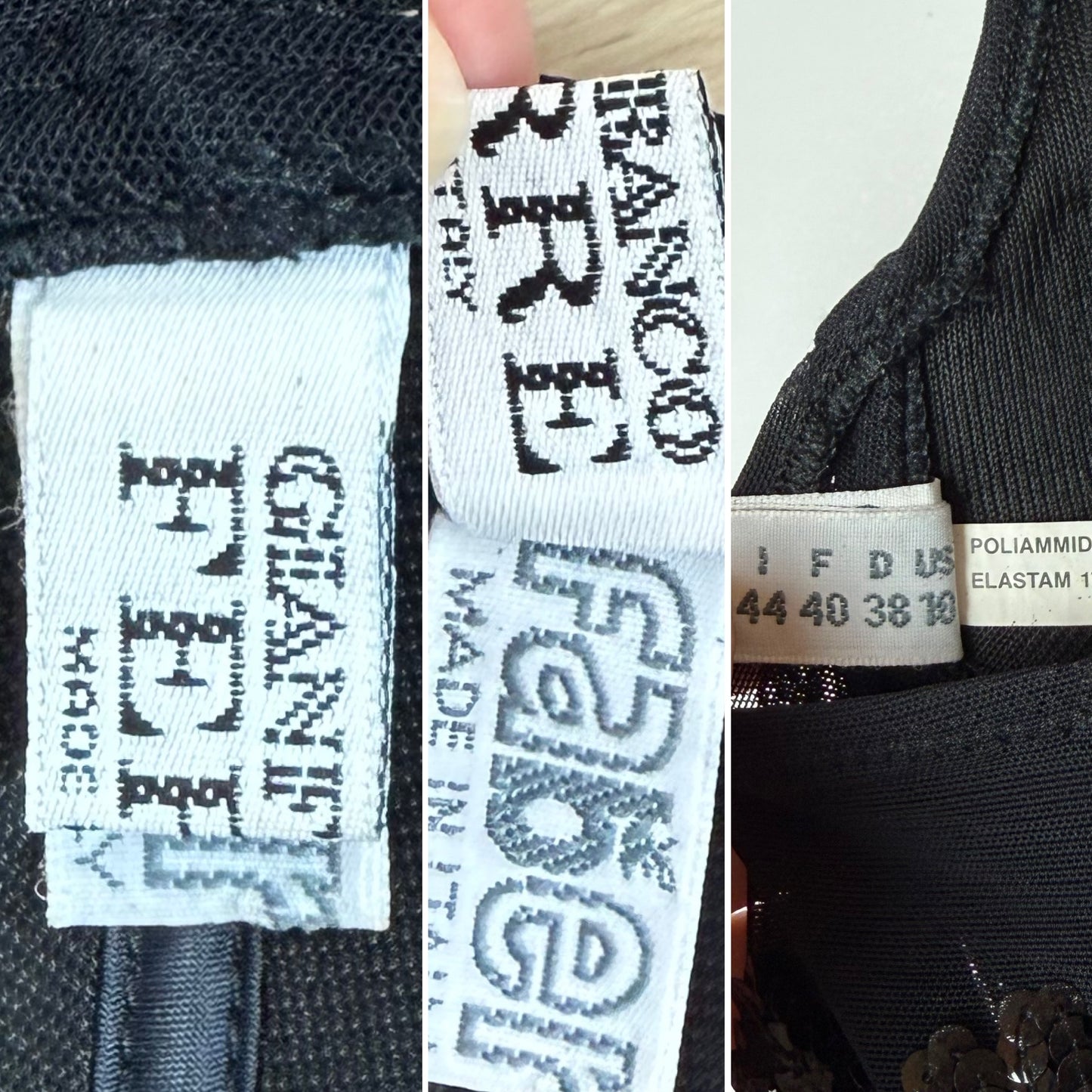 GIANFRANCO FERRE 90's Vintage Black Embellished Bodysuit