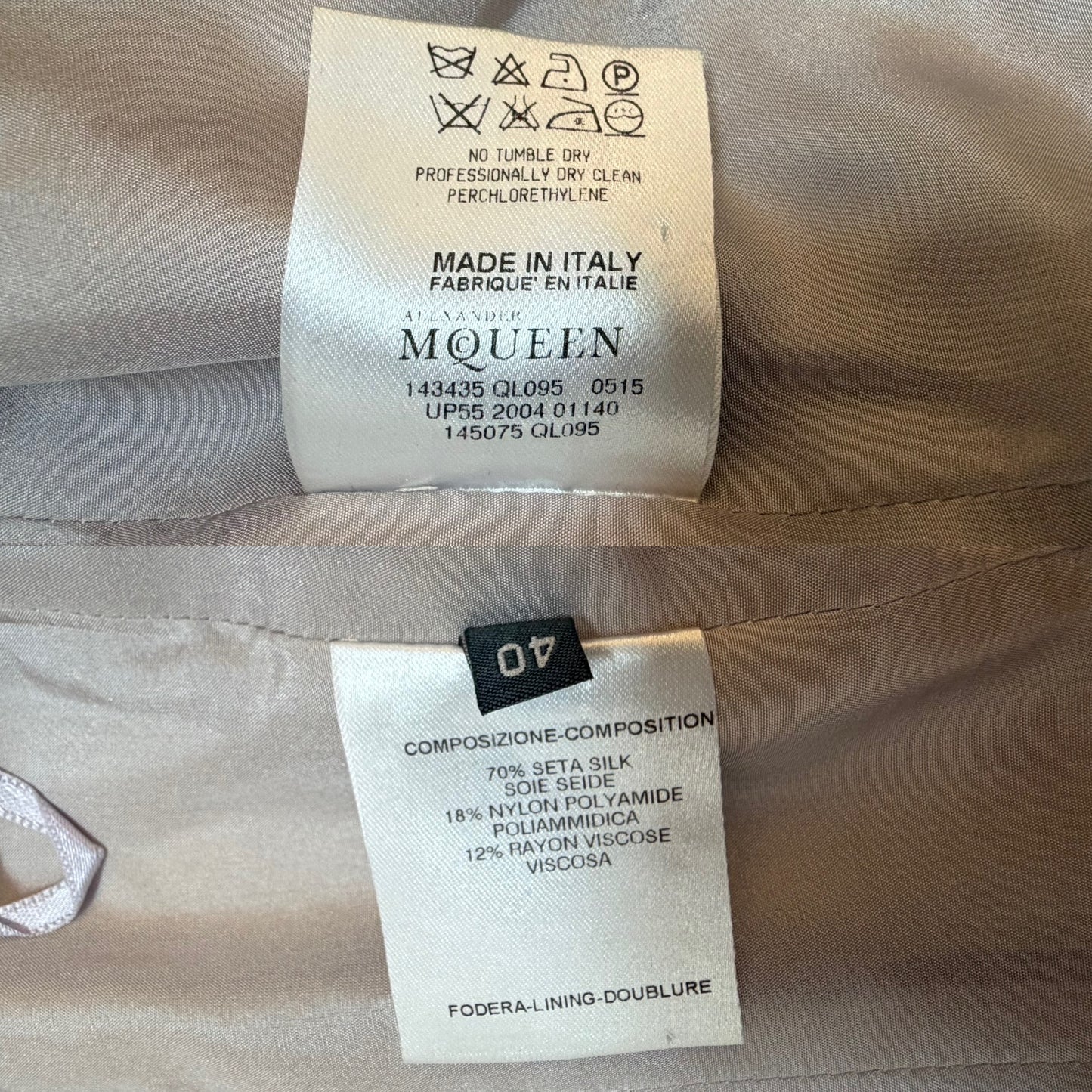 ALEXANDER MCQUEEN 2004 Vintage Silk Purple Pinstripe Lace Blouse