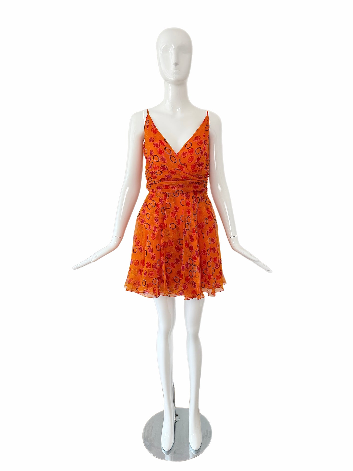 DIOR by JOHN GALLIANO 2009 Vintage Runway Silk Orange Mini Dress