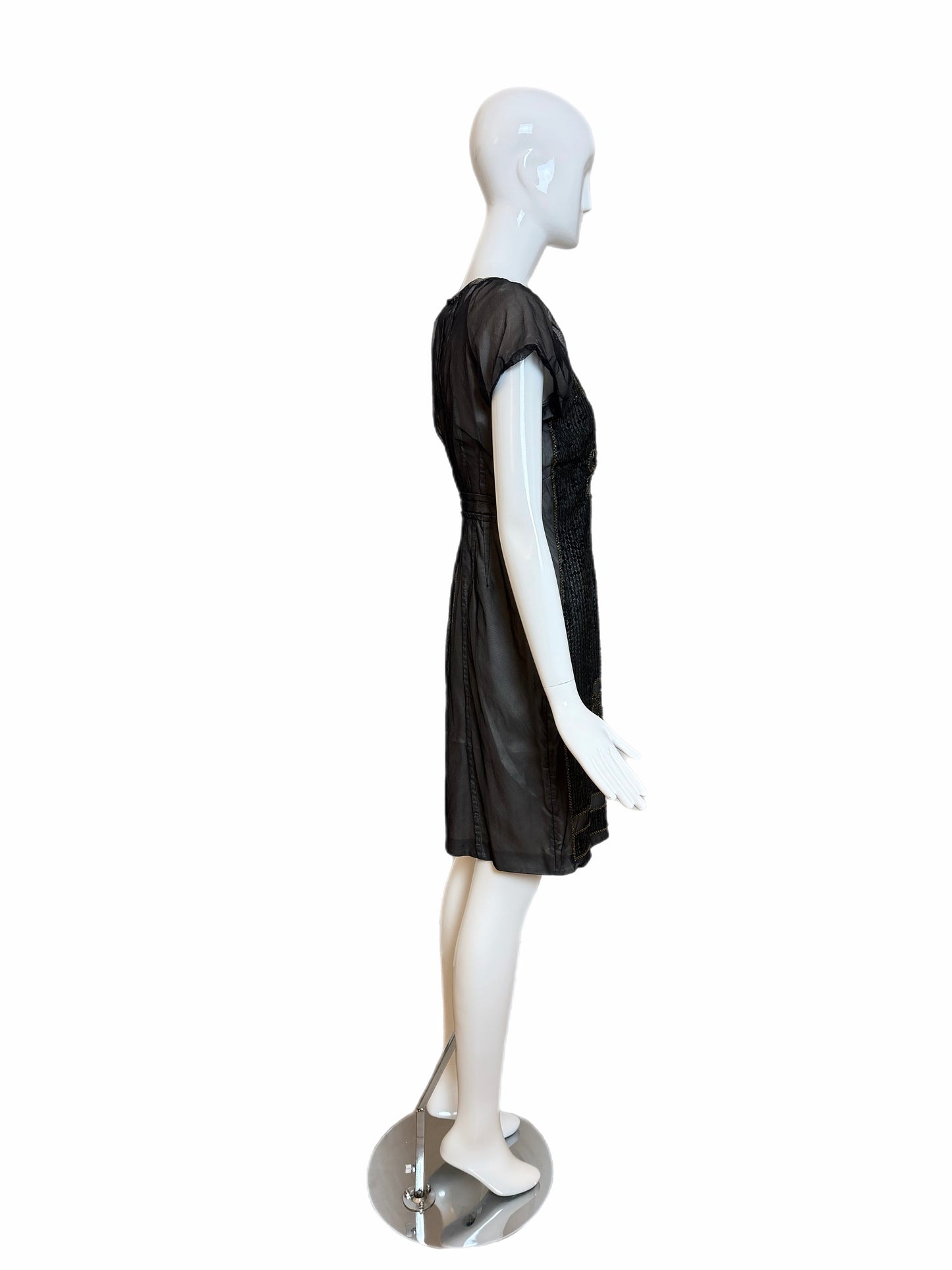 PHILOSOPHY DI ALBERTA FERRETTI Vintage Black Sequin Knee Length Dress