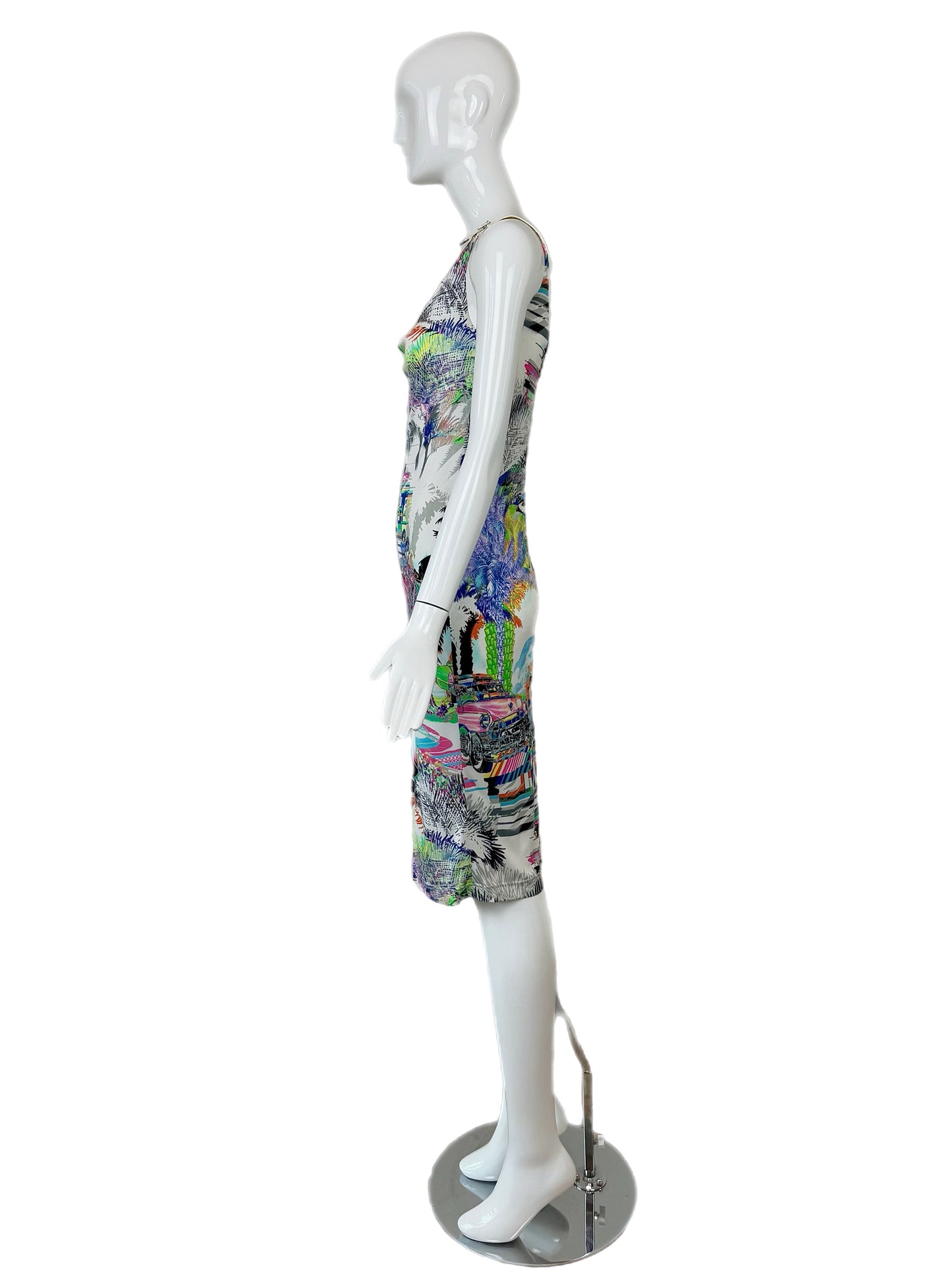 ESCADA Y2K Vintage Cowl Neck Leather Strap Dress