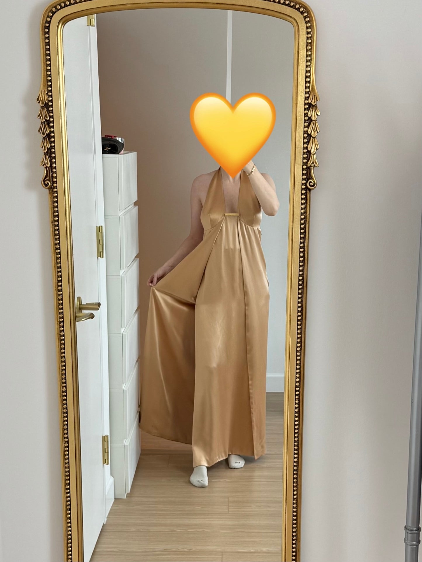 GIANNI VERSACE 90's Vintage Silk Champagne Gold Evening Gown