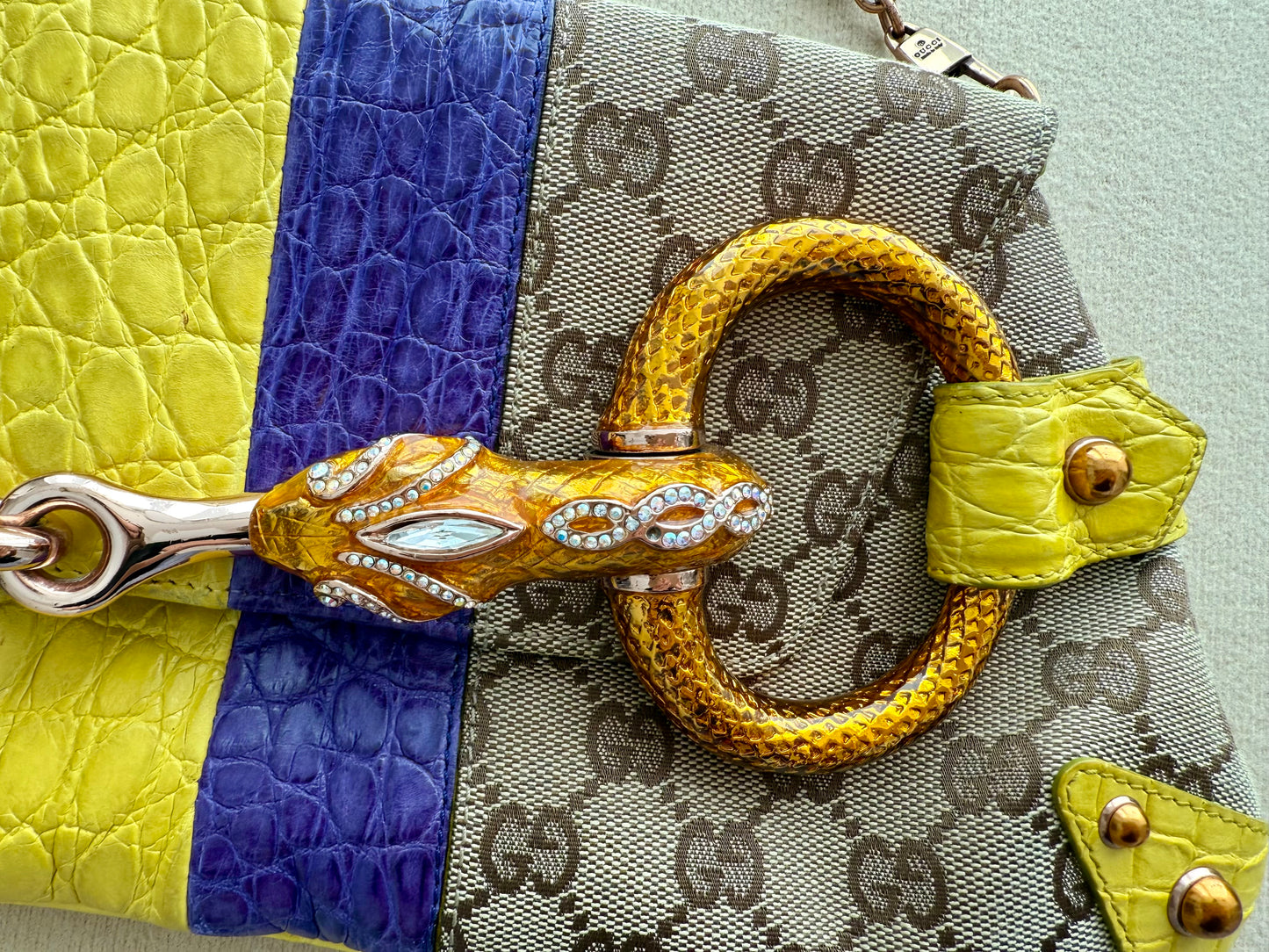 GUCCI by TOM FORD 2004 XL Vintage Runway Ad Campaign Horsebit Chain Bag