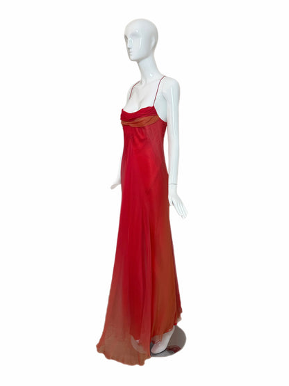 ROBERT DANES 90's Vintage 1:1 Custom Ombre Silk Chiffon Gown