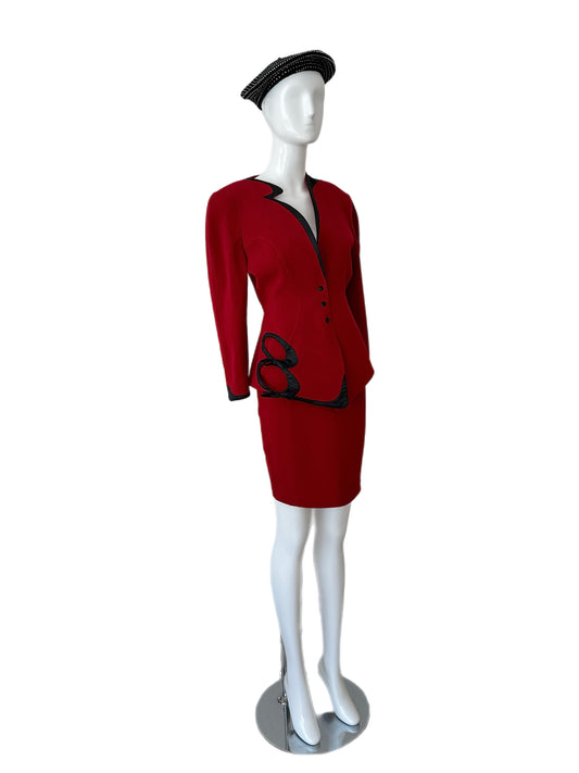 THIERRY MUGLER 80s/90s Vintage Cut-Out Skirt Suit