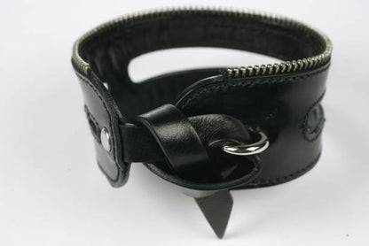 HELMUT LANG 2003 Vintage Black Leather Zipper Belt