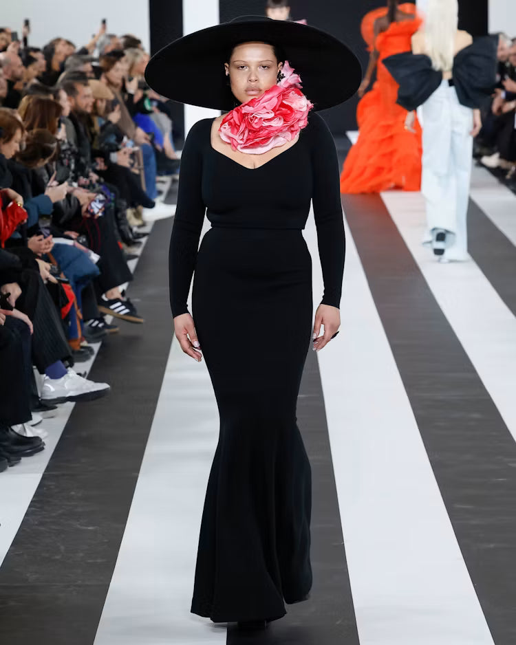NINA RICCI 2023 Runway Black Wool Trumpet Maxi Skirt