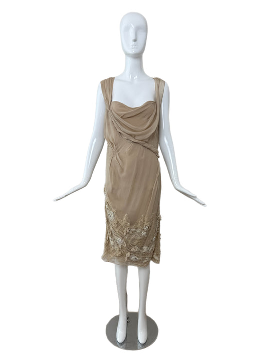 DIOR by JOHN GALLIANO 2006 Vintage Silk Embellished Knee Length Dress
