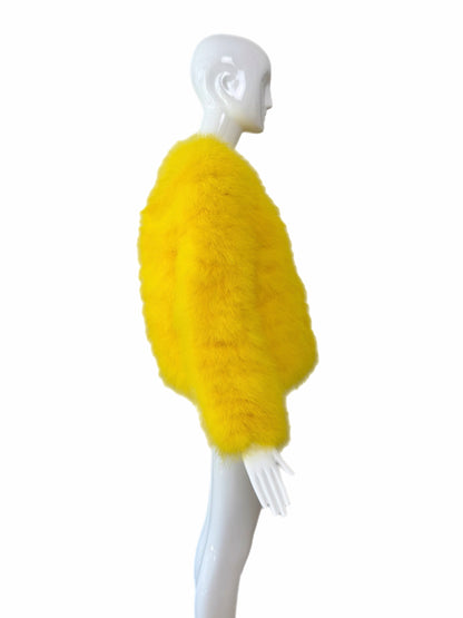 GUCCI by TOM FORD (USA ONLY) 2004 Vintage Runway Yellow Marabou Feather Jacket