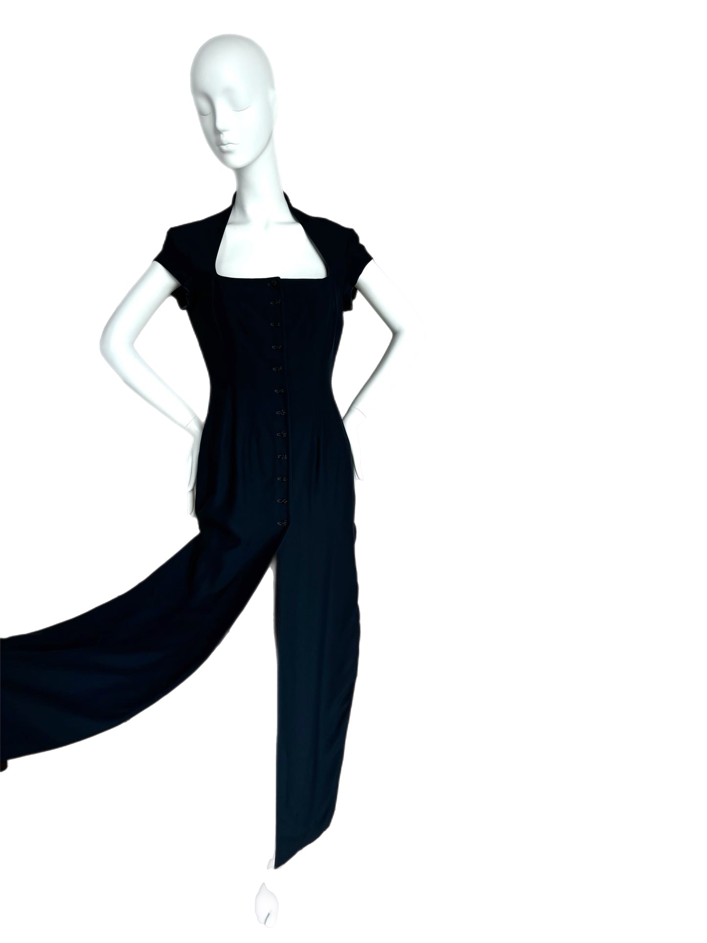 RICHARD TYLER Vintage Navy Long Dress w. Slits