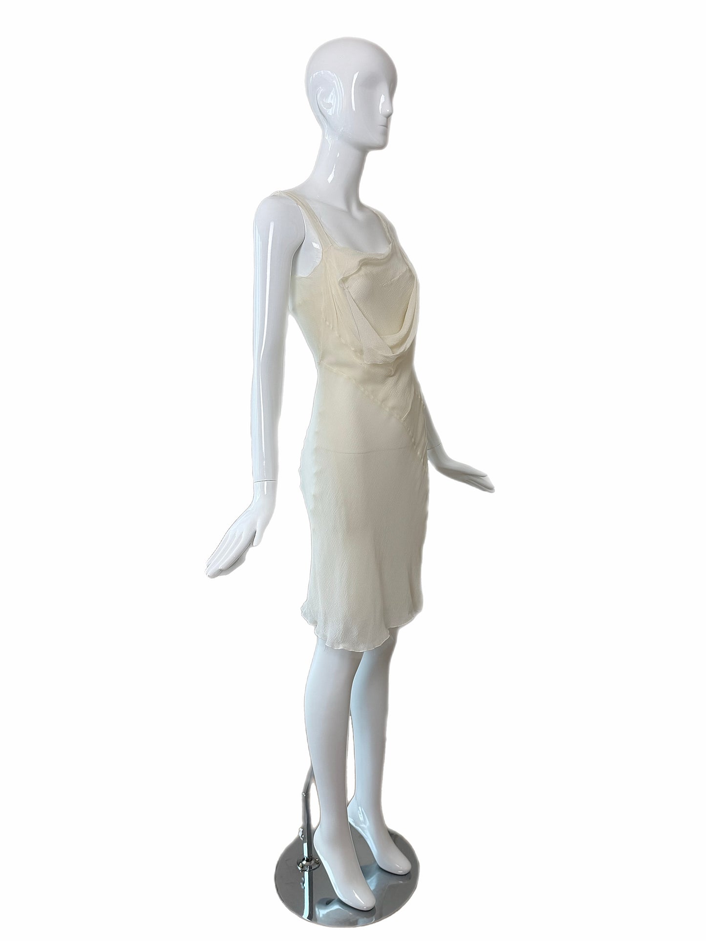 JOHN GALLIANO 2006 Vintage Silk Ivory White Slip Dress