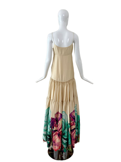ROBERTO CAVALLI 2007 Vintage Silk Bubble Hem Gown w. Pockets