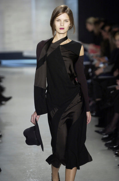 DONNA KARAN 2002 Vintage Black Long Cut-Out Dress