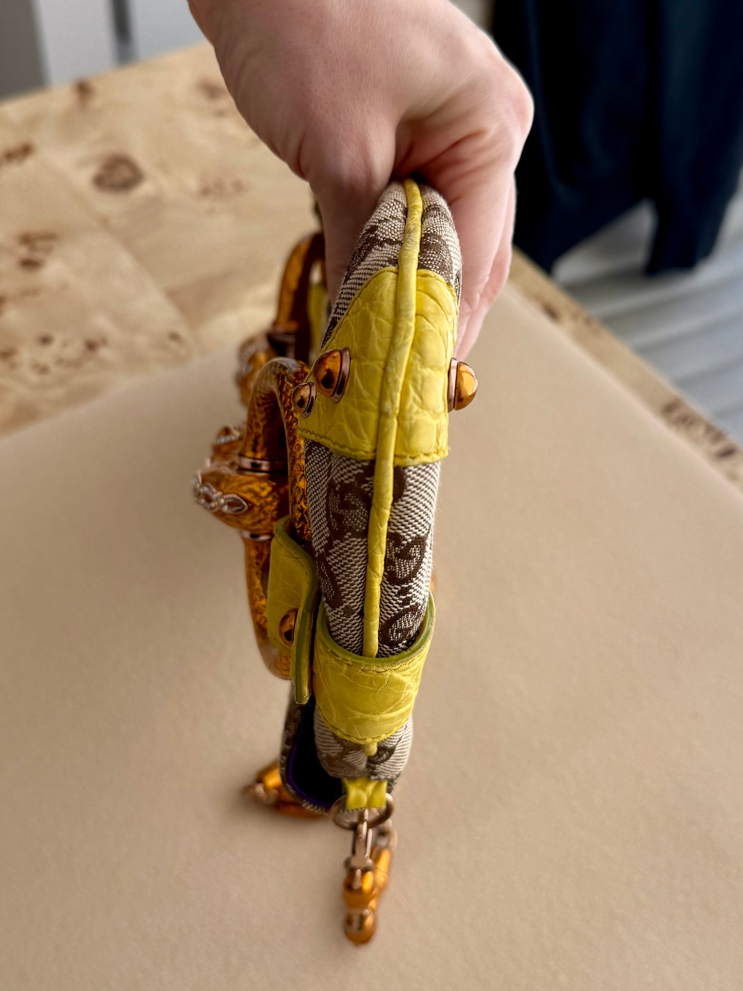 GUCCI by TOM FORD 2004 XL Vintage Runway Ad Campaign Horsebit Chain Bag