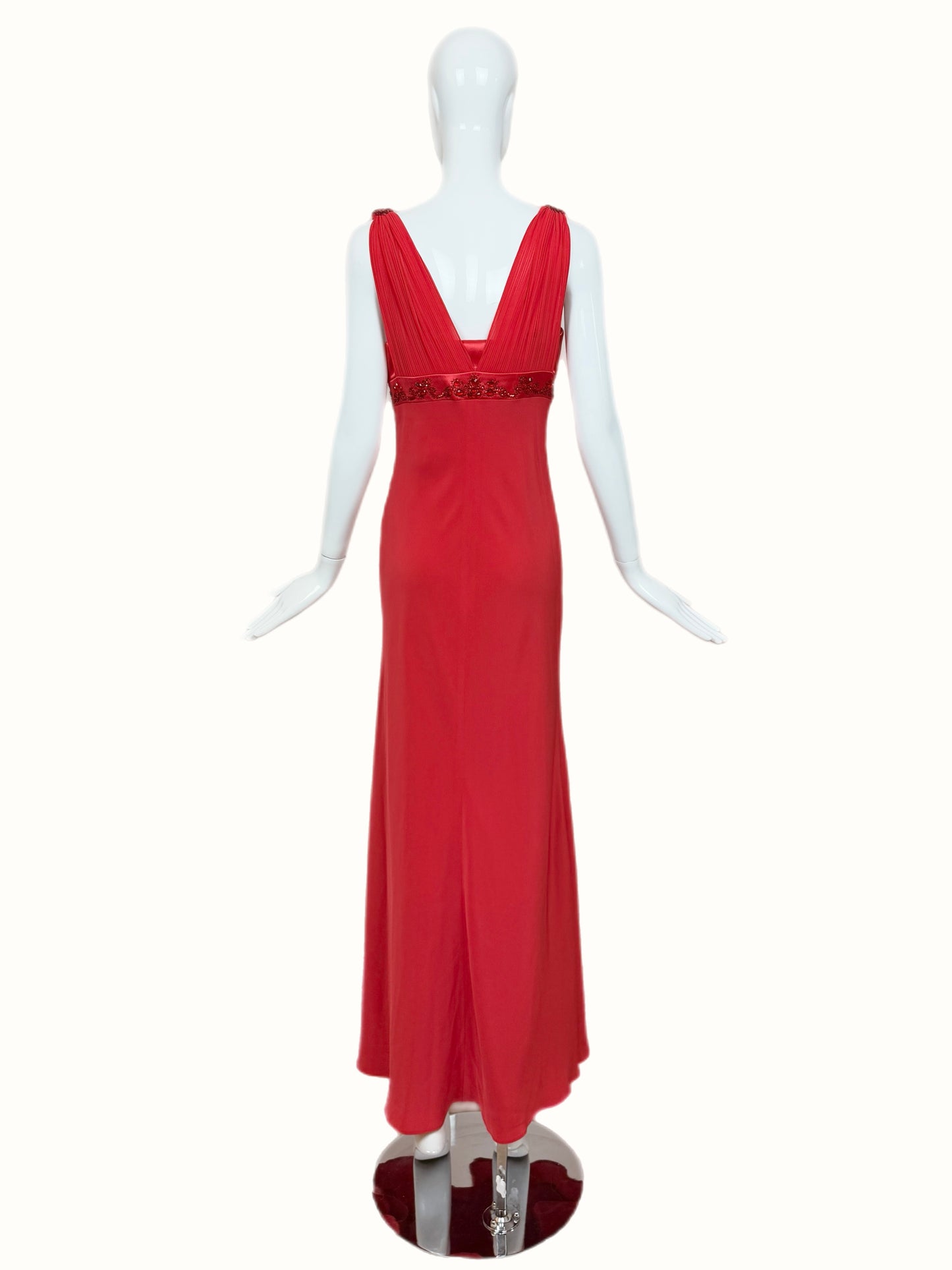 DIOR by Gianfranco Ferre 80s/90s Vintage Numbered Hot Red Silk Evening Gown