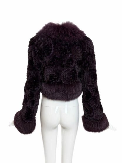 GUY LAROCHE Vintage Purple Fox Fur Bolero