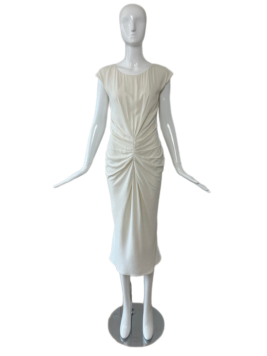 DIOR by JOHN GALLIANO 2008 Vintage Off-White Ruched Grecian Dress