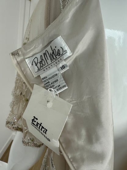 BOB MACKIE Vintage Taupe Beaded Bridal Gown