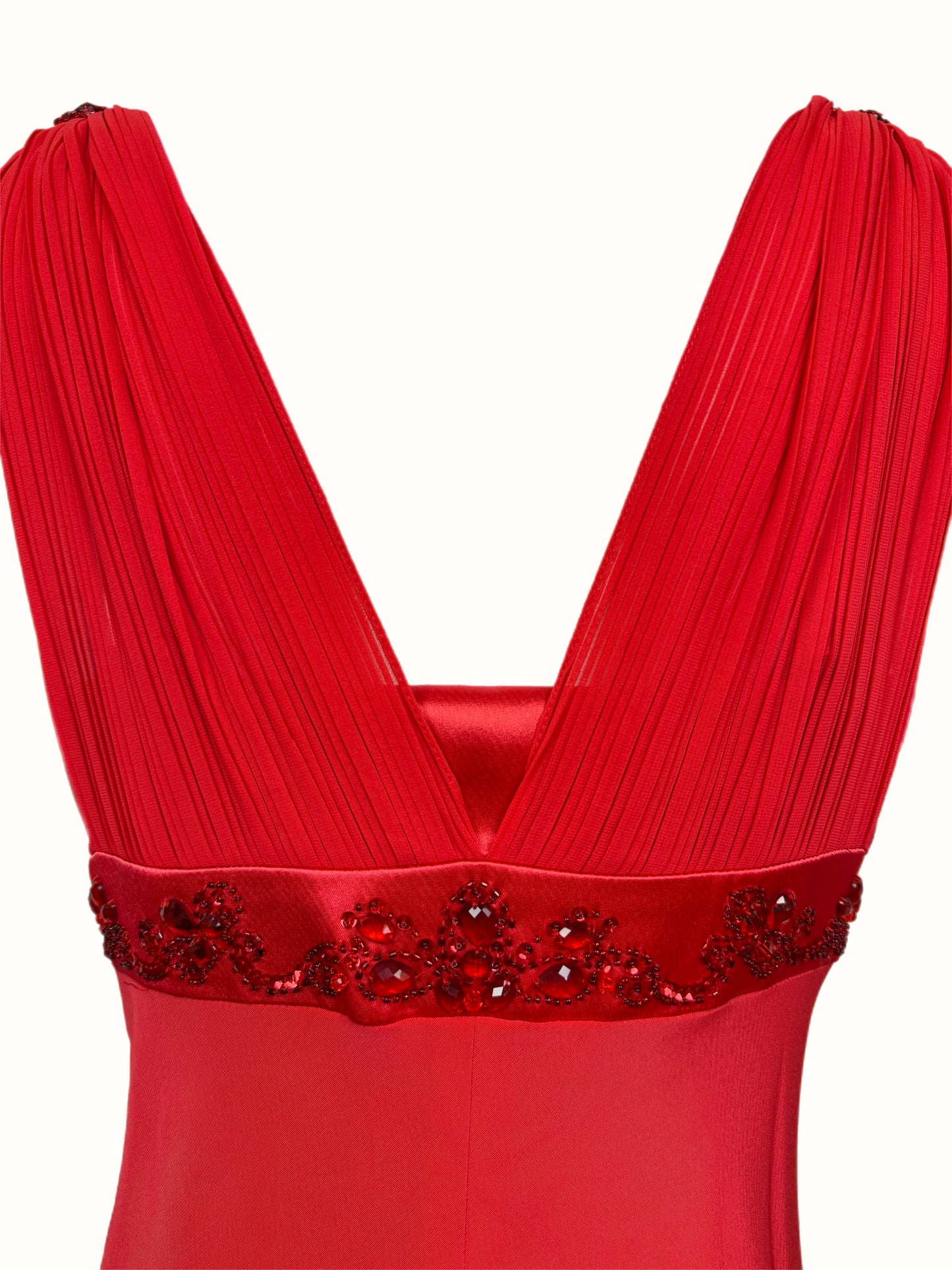 DIOR by Gianfranco Ferre 80s/90s Vintage Numbered Hot Red Silk Evening Gown