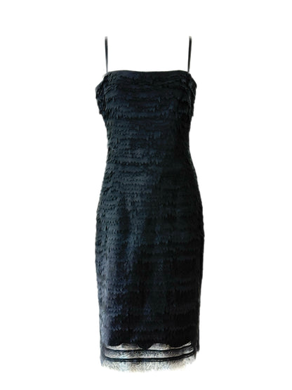HERVE LEGER 90's Black Textured Cocktail Dress