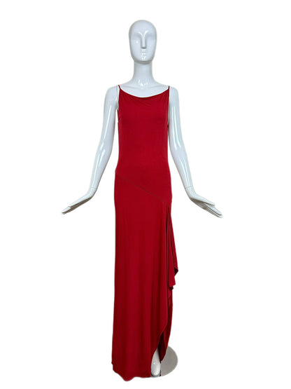 YIGAL AZROUEL Vintage Red Backless Evening Gown