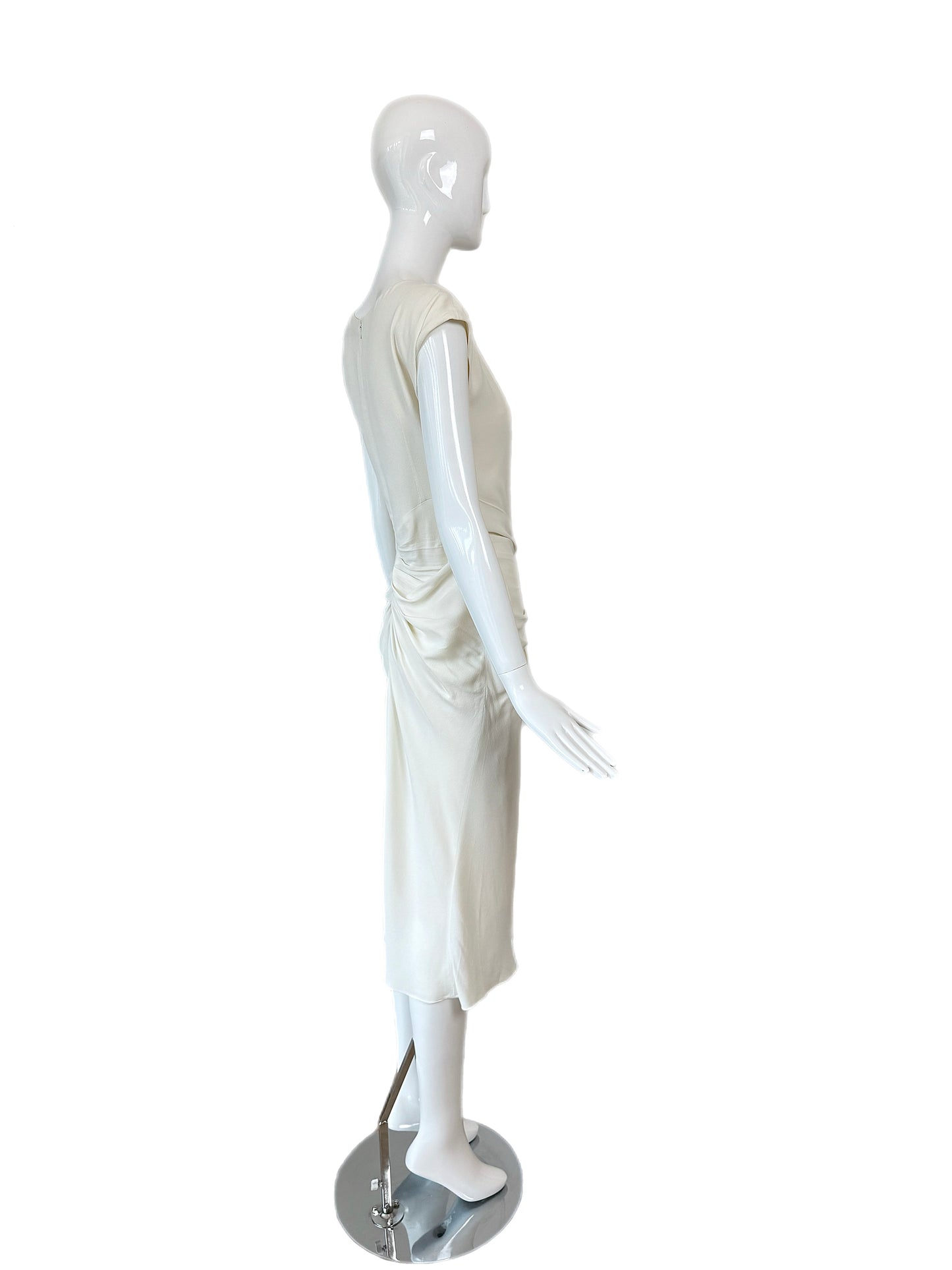 DIOR by JOHN GALLIANO 2008 Vintage Off-White Ruched Grecian Dress