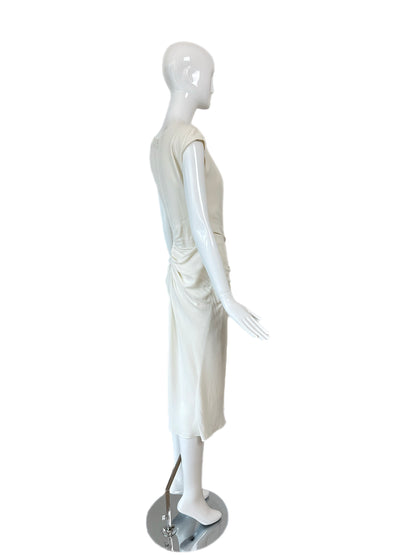DIOR by JOHN GALLIANO 2008 Vintage Off-White Ruched Grecian Dress