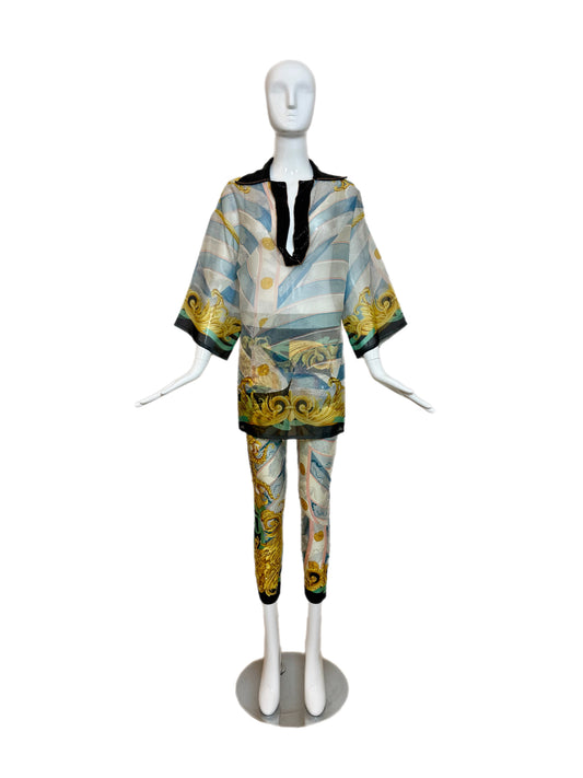 DIOR by GIANFRANCO FERRE 1993 Vintage Silk Beaded Sequin 2 Piece Ensemble
