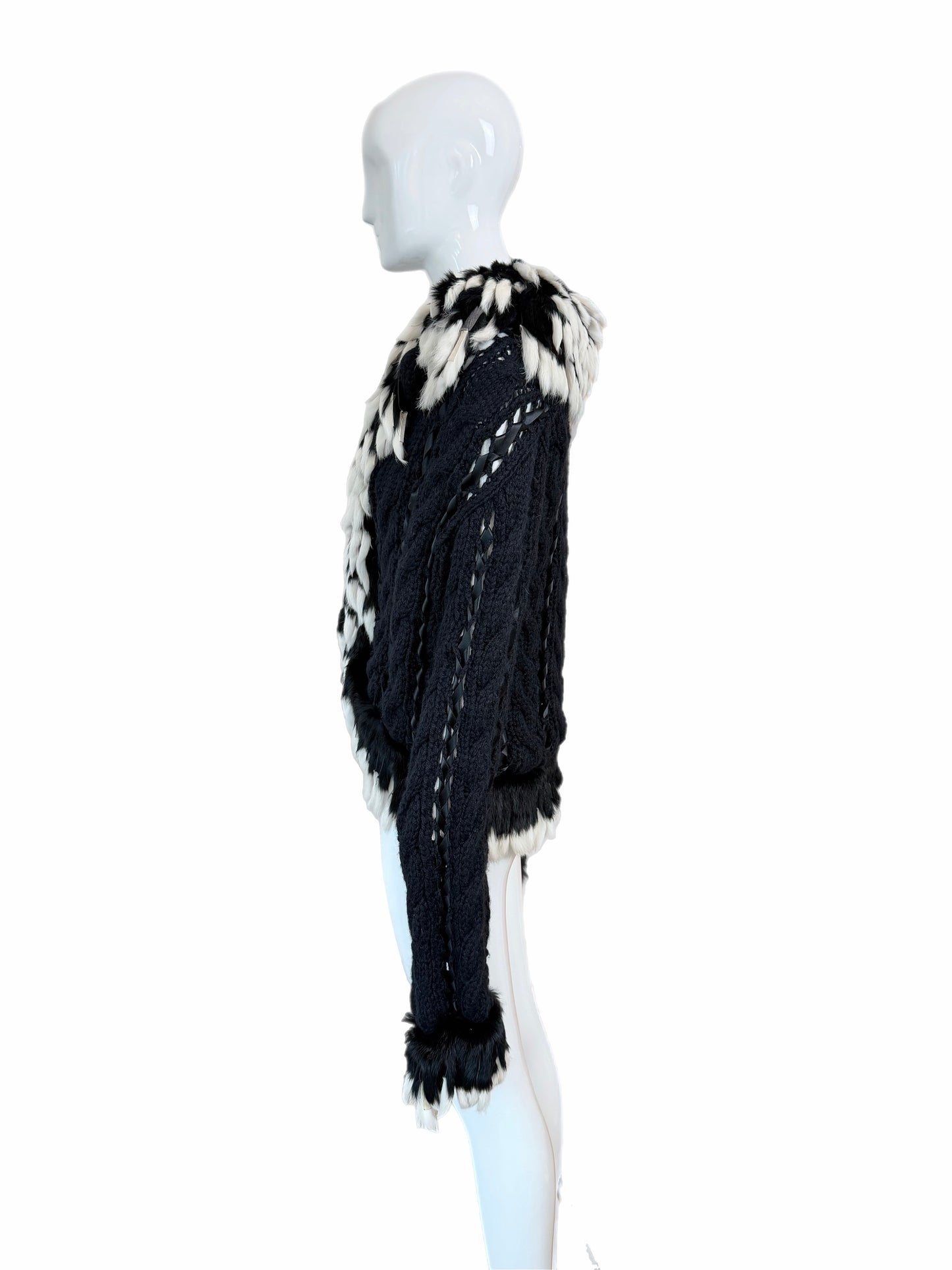 DIOR by JOHN GALLIANO (USA ONLY) Vintage Black & White Fur Knitwear